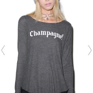 Wildfox Champagne! Scoopneck thermal